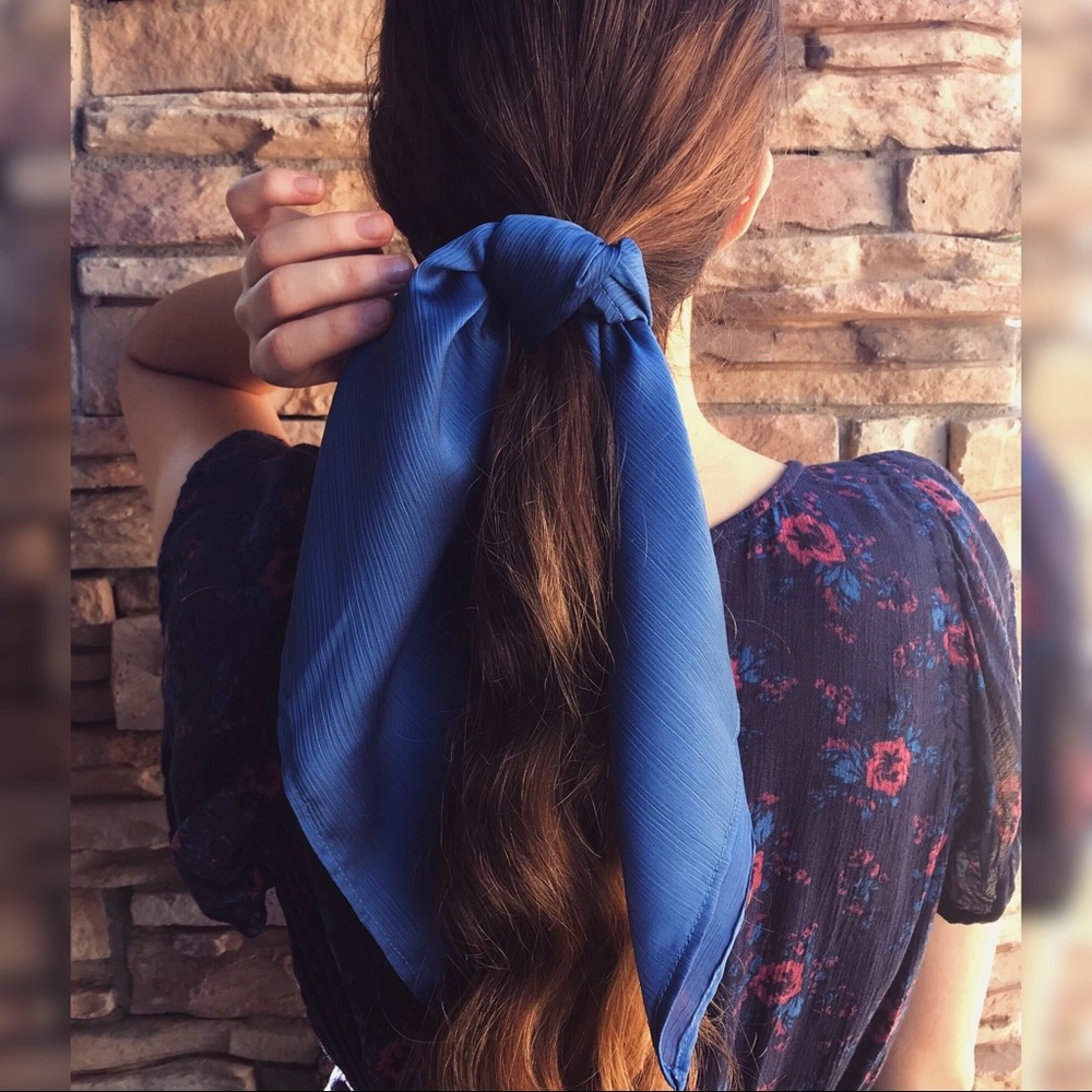 Steel Blue Hair Scarf